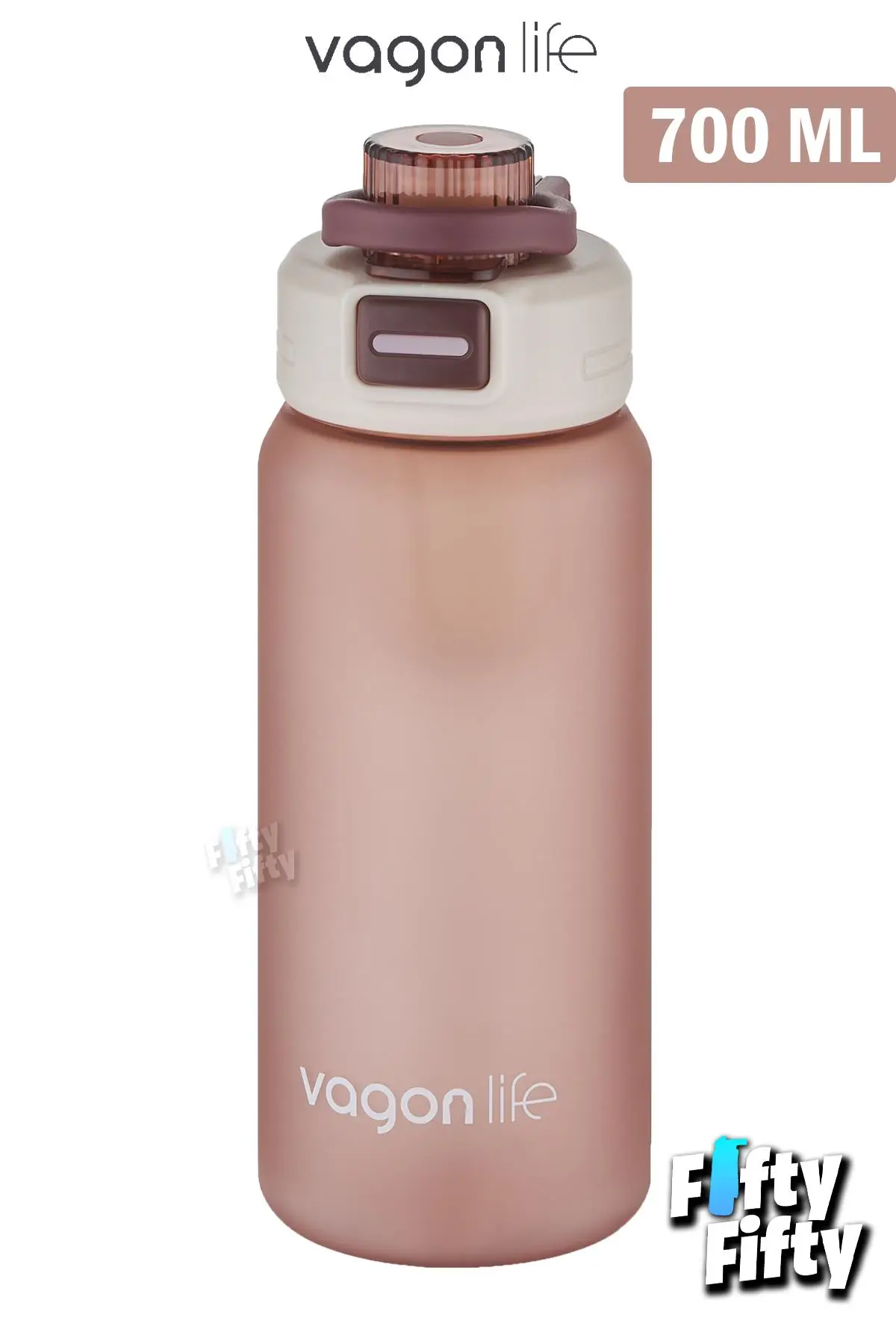 Vagonlife 700 ML Rahat İçim (Pipetsiz) Softtouch Kulplu Su Matarası -Süzgeçli-FFVGN2032700ML - Pudra