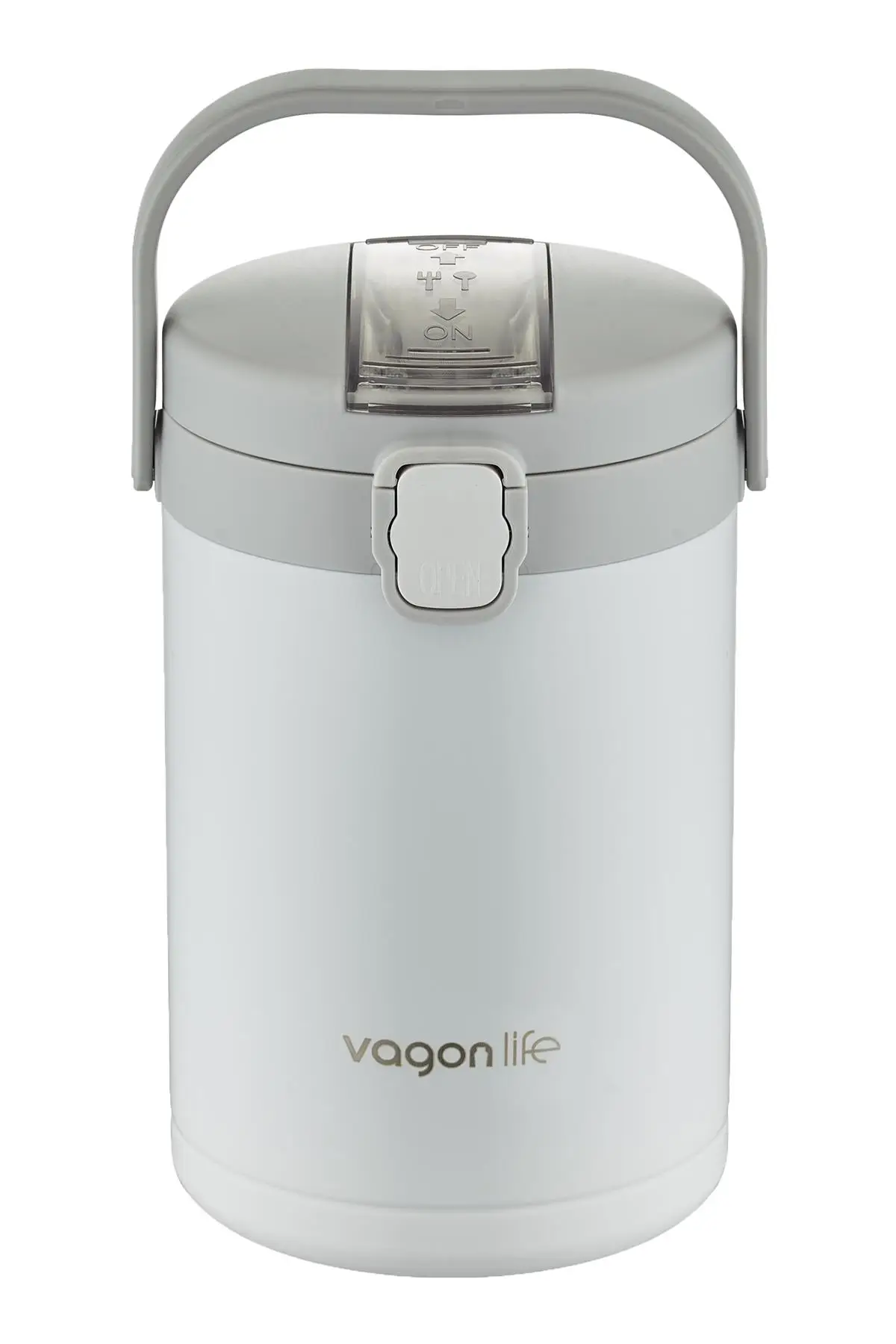 Vagonlife Çelik Yemek Termosu Isı Yalıtımlı 3 Kaseli 2.1LT Sızdırmaz Vakumlu Kap Taşıma Kulplu -FF10089