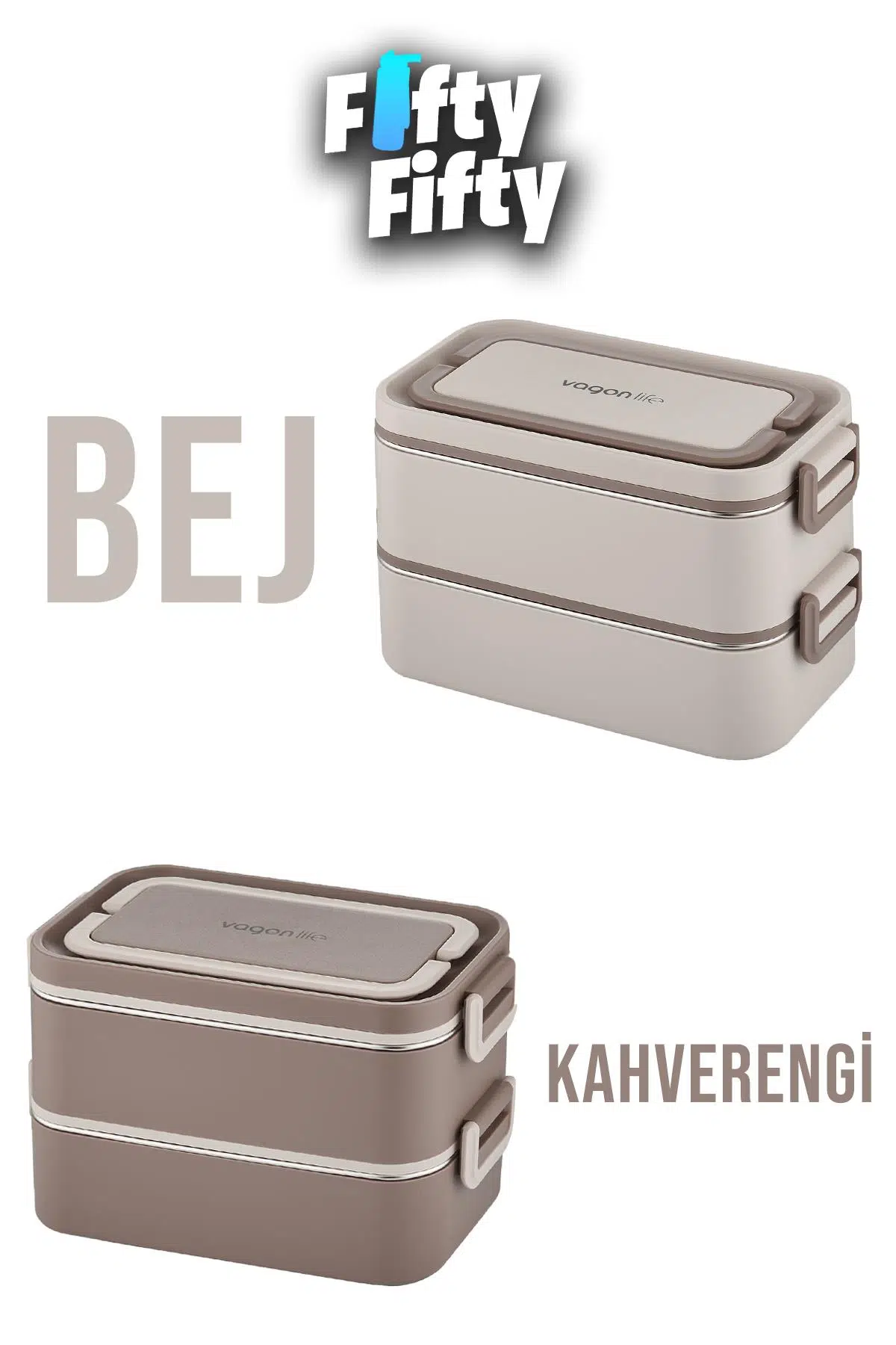 Vagonlife 2000 ML 2 Kat Paslanmaz Çelik Çorba Kaseli Bento Lunch Box Yeni Nesil Sefer Tası -FFLBOX01029